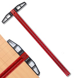 TYDEEY 12, 24, 31, 39 in Precision Ruler Square T-Shaped Woodworking Scriber Measuring Tool, Aluminum Alloy Architect Ruler for Carpenter Work, T Type Wood Layout and Measuring Tools (31 inch)