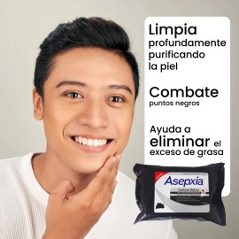 Toallitas Asepxia Carbón Détox Purificante Bolsa Con 25pz