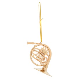 Broadway Gifts 3.3" Gold Brass French Horn Ornament Decoration