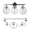 Globe Electric Milan 5-Piece All-in-One Bathroom Set, Chrome, 3-Light Vanity