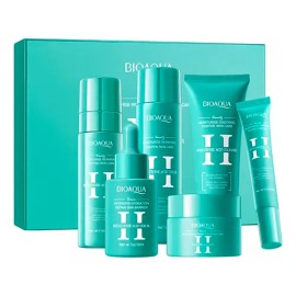 Set 6 Piezas Cuidado Facial Bioaqua Con Ácido Hialurónico Hidratación Profunda, Suavidad Y Luminosidad