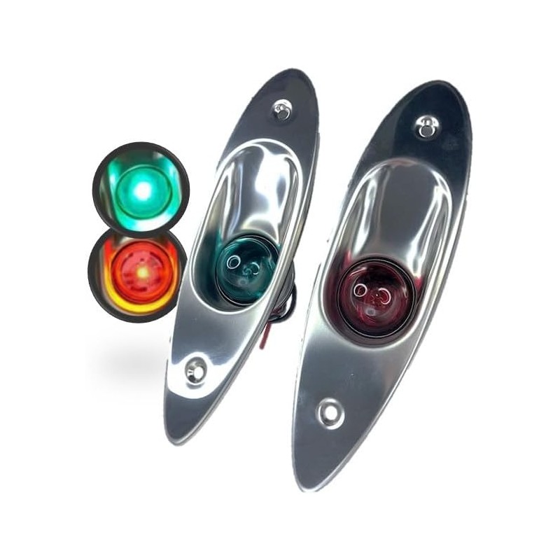 Pactrade Marine Boat Navigational Side Bow Tear Drop Lights Stainless