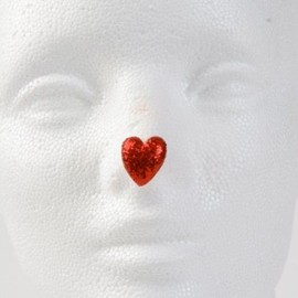 Jim Howle Clown Nose Tips - Heart Size B Sparkle Red (Nickel)