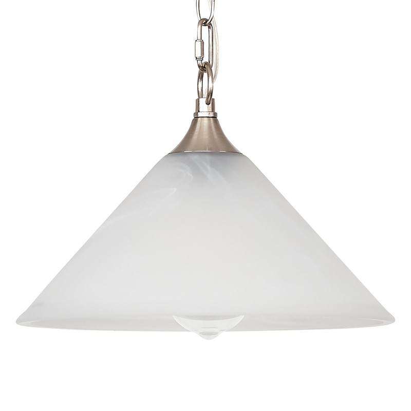 KLOSM Plug in Pendant Light Alabaster Glass Dome Shade Hanging