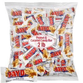Peanut Caramel Snack Size Candy Bars, 2lb Pack of Pay Day Candy Bars Snack Size, Perfect for parties, lunchboxes or anytime, there’s More Than Enough to Share with Family, Friends or Coworkers