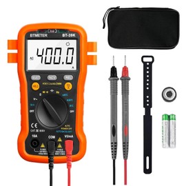 BTMETER BT-39K Digital Multimeter with Case, 4000 Count Volt Ohm Amp Tester, Auto ranging Voltmeter DMM for AC/DC Current, Voltage, Resistance Frequency, with NCV, Continuity, Diode, Auto Backlight