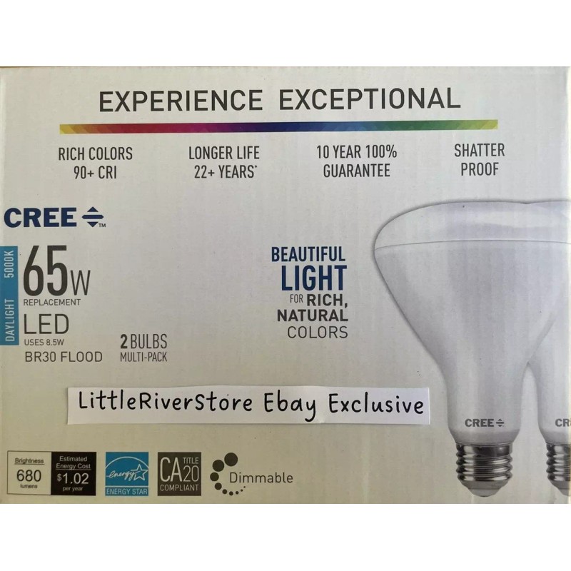 Cree 4 BULBS CREE 65W /8.5W LED FLOOD Daylight 5000K
