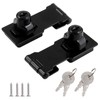 Cjueiom 2pcs 2.5 Inch Locking Key Hasp Black Garden Gate