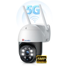 Ctronics Security Camera, Outdoor, 5 MP, Surveillance Camera, FTP Compatible, Night Color, Wi-Fi 5DBi Antenna, Preset Function, Human Detection, Motion Detection, Automatic Tracking, Punch and Tilt Function, 24-Hour Recording, Schedule Recording, Two-Way