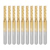 sourcing map 10Pcs 2.5mm Titanium Coat Carbide End Mill Engraving