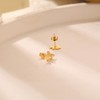 Stainless Steel Women Delicate Tiny Shark Stud Earrings 18K Gold