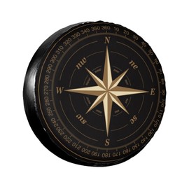 Rv Spare Tire Covers for Rv Trailers Wheel Protectors Tyre Covers Weatherproof and Dustproof Wheel Covers Universal Fit for Trailer Rv SUV Truck Travel Trailers Camper 15" - Compass