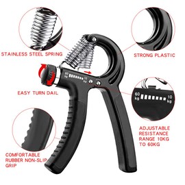 2 Pack Hand Grip Strengthener Set,Adjustable Resistance (22~132Lbs) Finger Gripper- Hand Wrist Trainer Exerciser for Quickly Increasing Wrist Forearm and Finger Strength (Black)