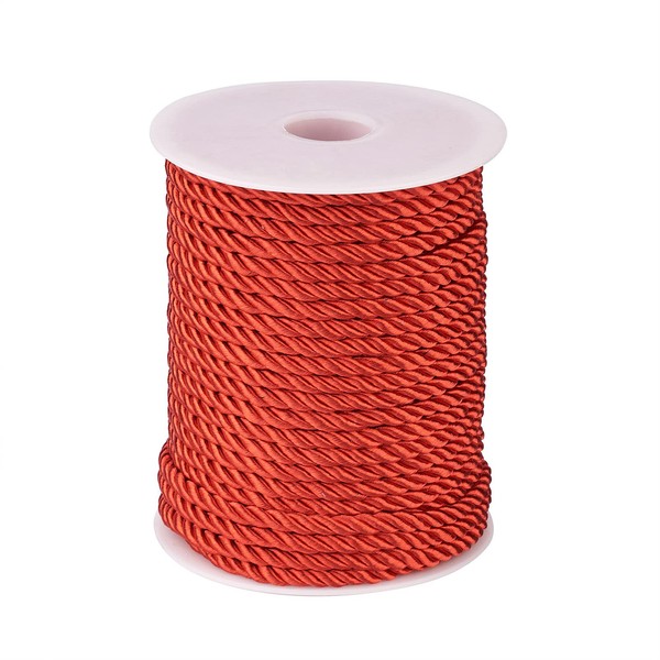32 Yards 5mm Twisted Trim Cord Red Polyester Twine Decorative