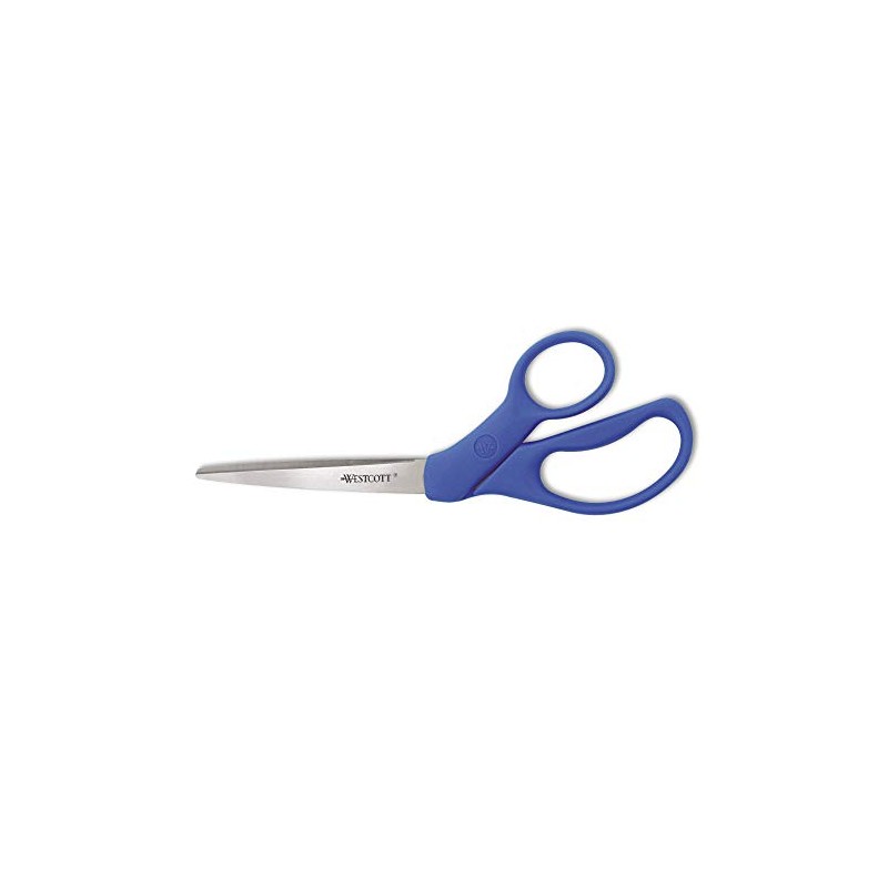Westcott 43218 Preferred Line Stainless Steel Scissors, 8-Inch Bent, Blue
