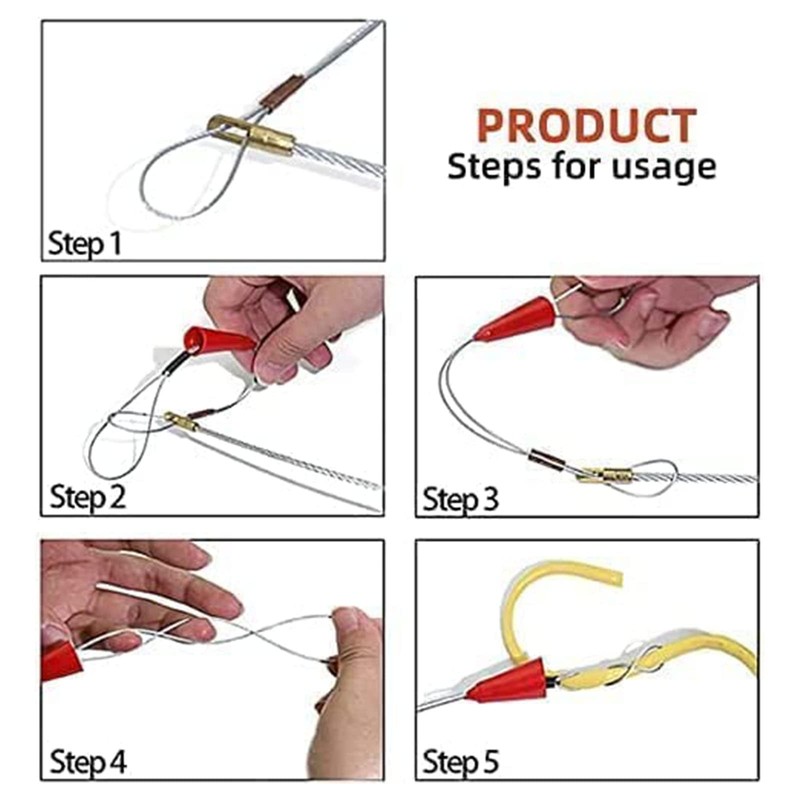 Fish Tape Cable Puller, 164FT(50M) 4.5MM Fish Wire Through Wall
