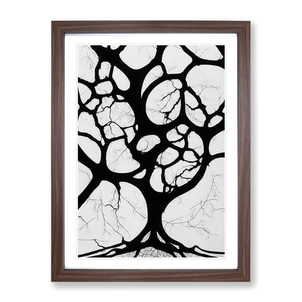 A Monochrome Tree No.1 Framed Print for Living Room Bedroom