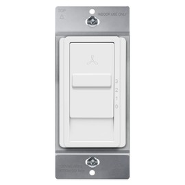 TOPGREENER Kalide Fan Speed Control Switch, 3-Speed Fan Wall Switch, Single Pole, 120VAC, 60Hz, 2.5A, Neutral Wire Not Required, TGFS3-W, White