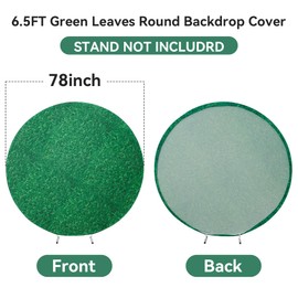gogoparti Green Leaves Round Backdrop for Photography 6.5FT (78inch) Circle Backdrop Cover for Wedding Birthday Bridal Shower Elastic Photo Studio Proposal Party Decor Banner Props