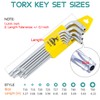 R'DEER 9 Piece Long Arm Torx Hex Key Set Industrial