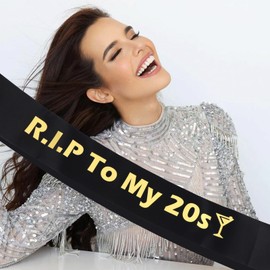 R.I.P to My 20s Birthday Sash, RIP to My Youth Birthday Decorations for 30th Thirtylicious Birthday Girl, Funeral for Youth Birthday Decor,30 Years Old Birthday Funny Gifts