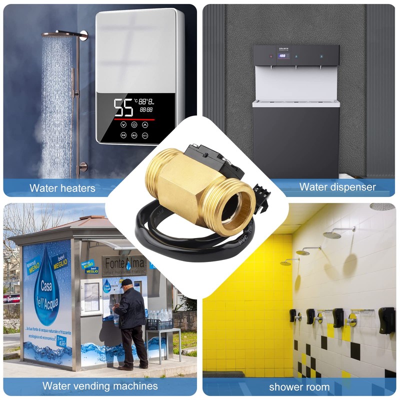 SWAWIS Pack of 2 G3/4 Water Flow Sensor, Flow Sensor