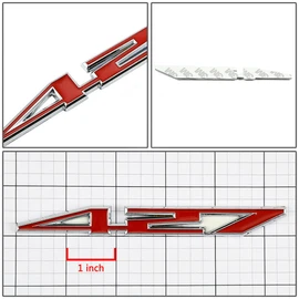 2X 427 Aluminum Emblem Badge Decal Red & Silver for Z06-C6 427 CI (Silver Red)