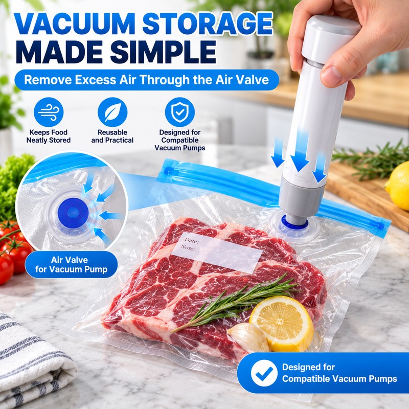 30-Piece Reusable Vacuum Sealer Bags for Food Storage – 3-Size