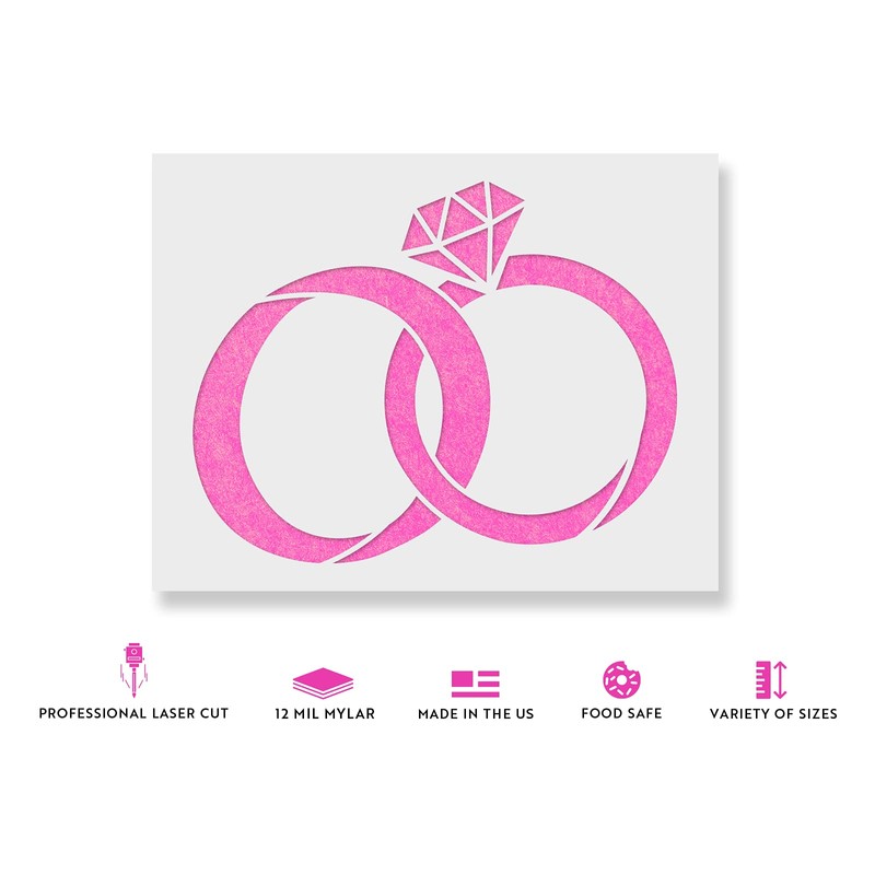 Wedding Rings Stencil Template for Walls and Crafts - Reusable