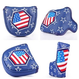 Putter Cover Headcover for Odyssey 2 Ball Mallet Magnet Fits Scotty Cameron Odyssey Pin Usa Star Blue (Square)