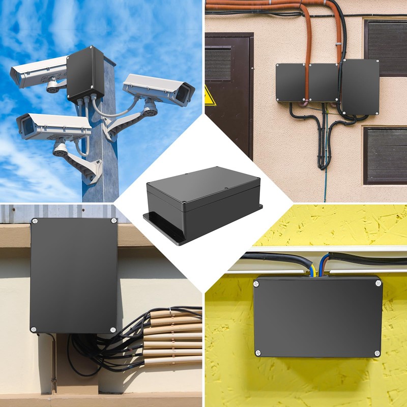 Therlan Junction Box Black Waterproof IP65, Electronic Housing Junction Box