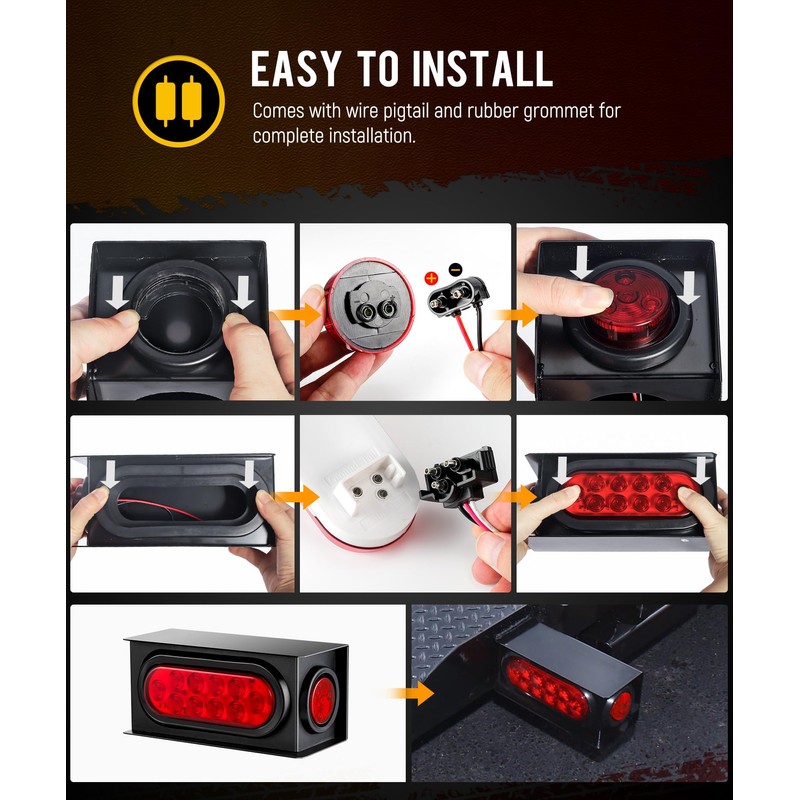 Partsam 2Pcs Steel Trailer Light Boxes Housing Kit, [DOT Approved]