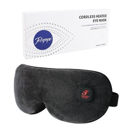 Heated Eye Mask, Cordless Warm Eye Compress for Dry Eyes Blepharitis, Light Blocking Heat Eye Mask for Men Women, 1000mAh Rechargeable Battery and Washable Cover (Black)