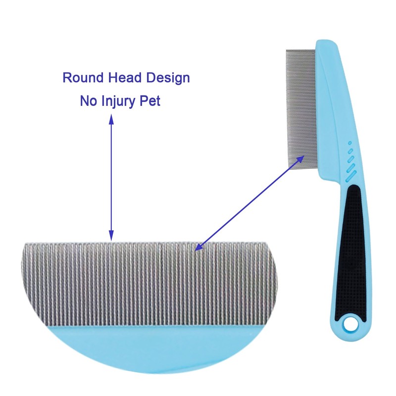 GNAWRISHING Flea Comb 4-Pieces Jade Green with High Strength Teeth