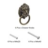 sourcing map Pack of 6 Lion Drawer Pulls 1.57 x