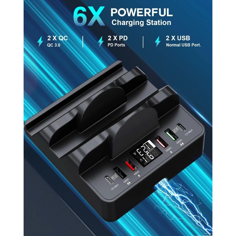 Multi-Port Wireless Charging Station: 8-in-1 with QC & PD Fast