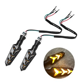 KVAEY 2 PCS Motorcycle Indicators Flowing Turn Signal Lights, Motorbike Sequential LED Running Light Tail Lights, Turn Signals for Motor E-Bike Off Road, Motorcycle Accessories (Yellow)