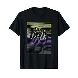Proud Handfist Nonbinary Flag Non Binary Pride Non Binary T-Shirt, black