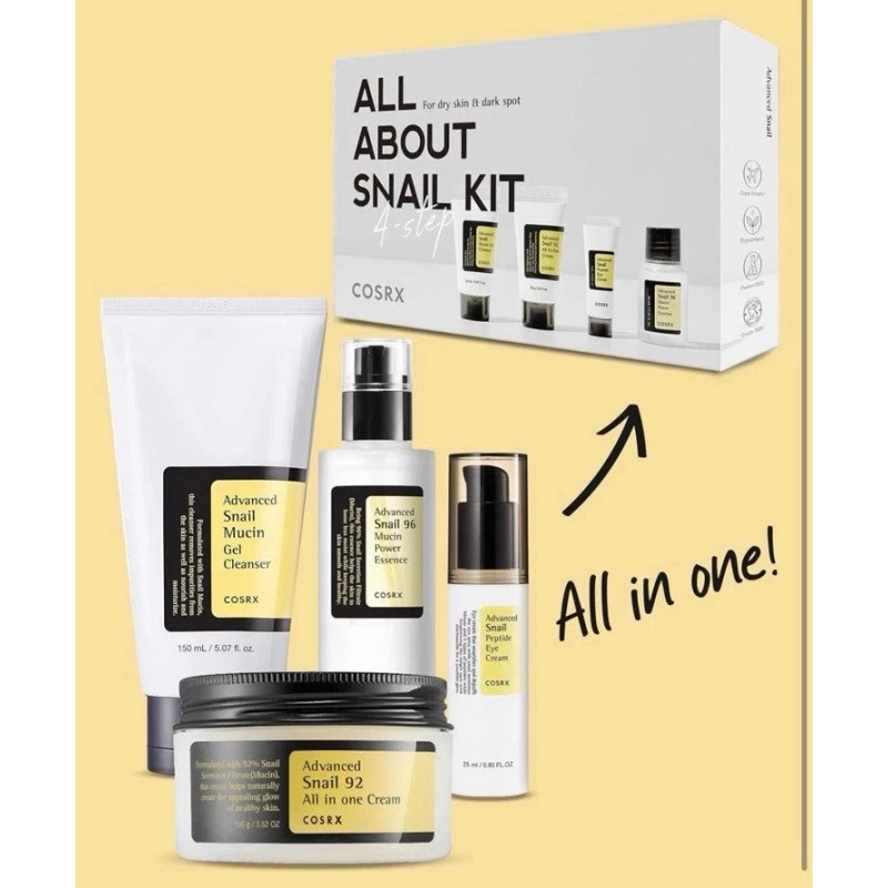 COSRX All about Snail Korean Skincare | TSA Approved Travel