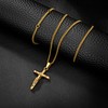 murtoo Jesus Cross Necklace for Men, Sliver and Gold Men’s