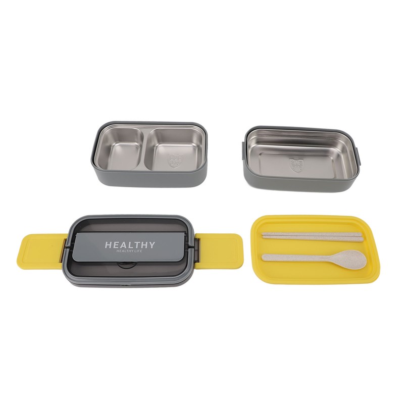 Double Layer Bento Box 316 Stainless Steel Compartment Portable Lunch