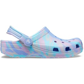 Crocs Kids Classic Marbled Tie Dye Clog, Moon Jelly/Multi, 9 US Unisex Toddler