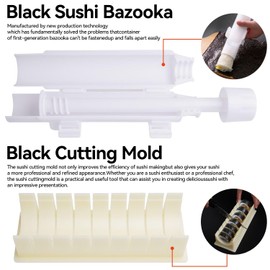 Sushi Making Kit, Upgrade Sushi Kit with Guide Includes Bazooka Roller, Cutting Mold, Bamboo Mats, Musubi Maker, Onigiri Mold, Sushi Knife, Chopsticks, Sauce Dishes & More All-in-One DIY Sushi Gift