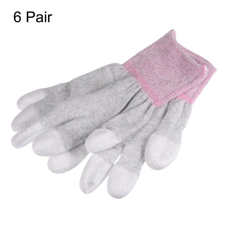 HARFINGTON 6 Pairs ESD Anti Static Gloves 19cm High Resistance
