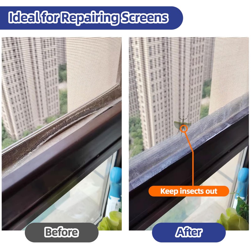 KING MOUNTAIN Grey Window Screen Repair Tape,3inX20FT Heavy Duty Screen