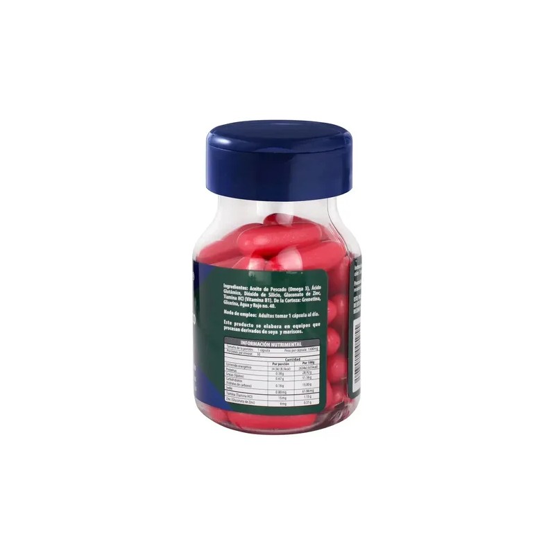Ácido Glutámico, Vitamina B, Zinc, Omega 3, 30 Cápsulas De