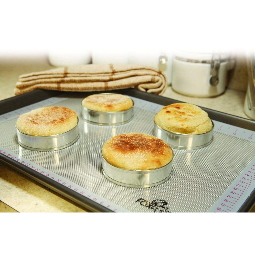 English Muffin Rings Crumpet Biscuit Cookie Egg Molds Tinplated New Box Set of 4