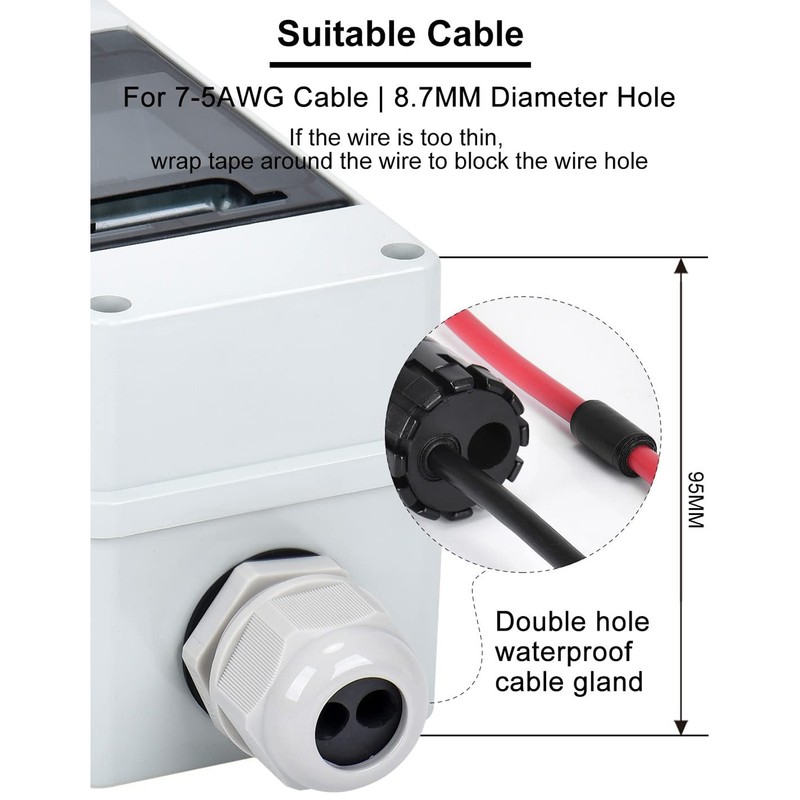 2P DC Mini Circuit Breaker IP65 Waterproof Pa66 Disconnect Switch