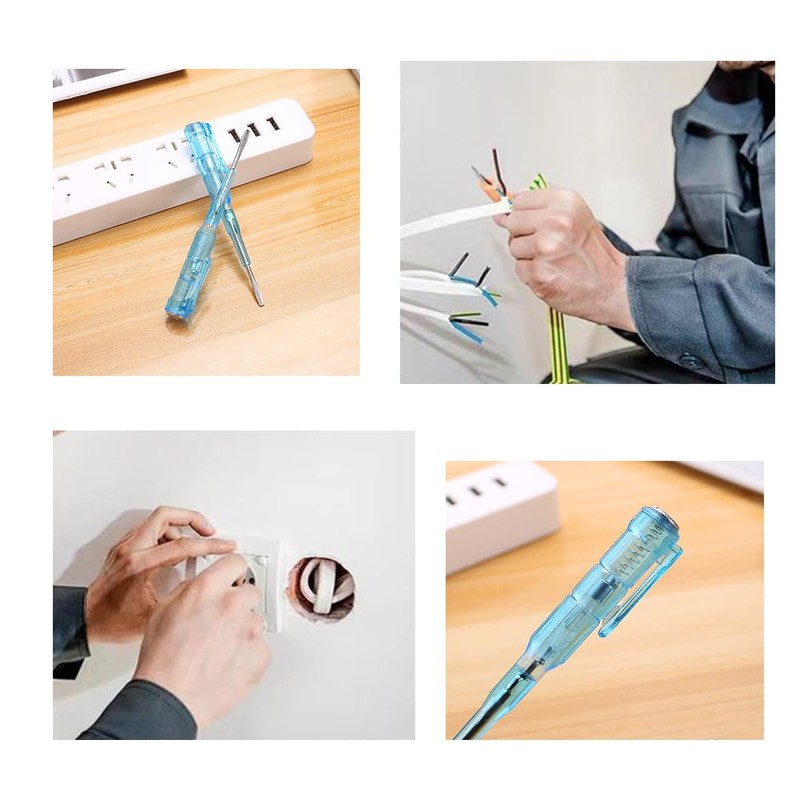10 Pcs Voltage Tester Pen, AC 100-500V Electric Tester Pen