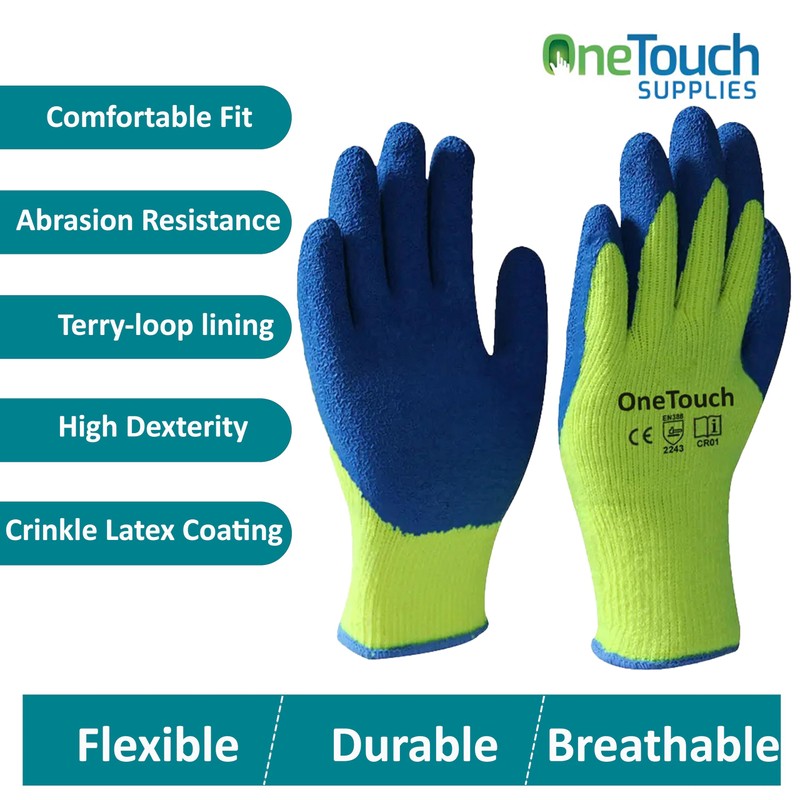 A406 6 Pairs Thermal Gloves Winter Gloves Latex Rubber Gloves